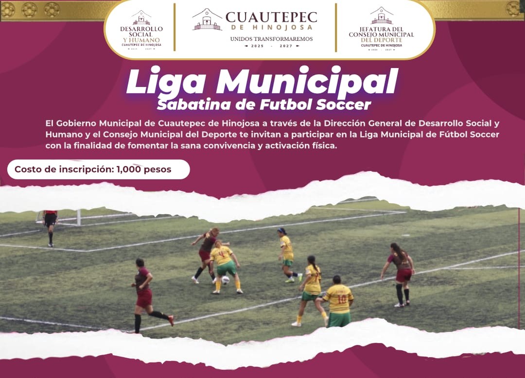 ABREN CONVOCATORIA PARA LAS LIGAS SABATINAS DE FÚTBOL SOCCER EN CUAUTEPEC